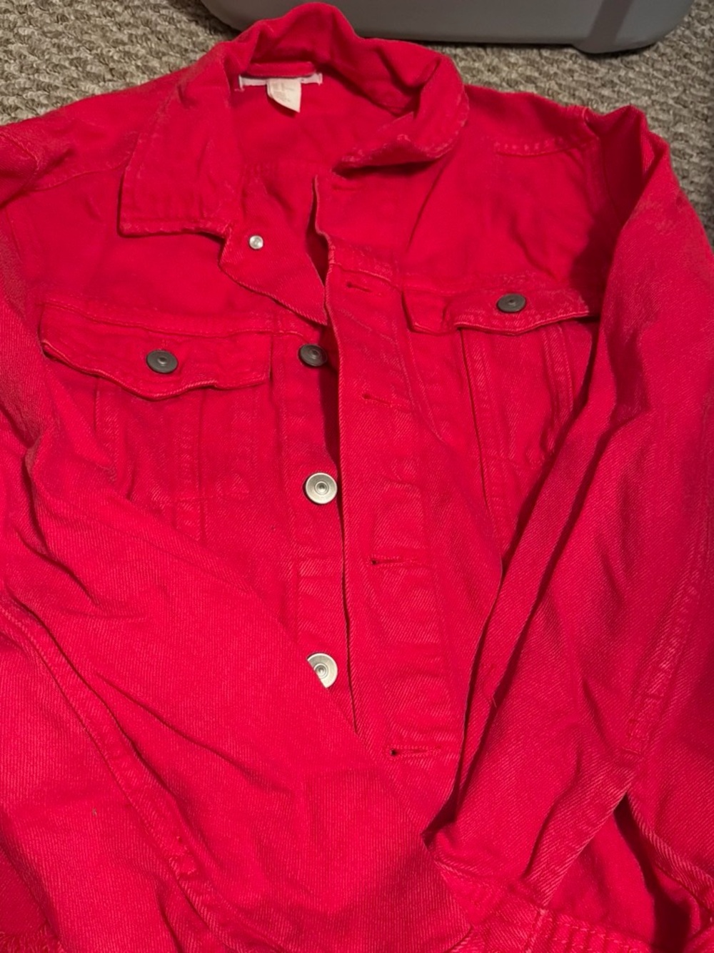 H&M Bright Red Jean Jacket